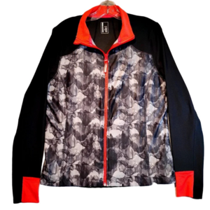 Mondetta Black & White Camo Long Sleeve Stretch Athletic Jacket in Size XL